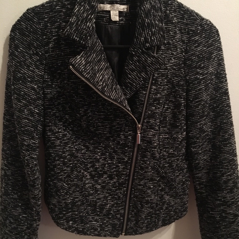 XS Dynamite black/silver sparkle moto jacket